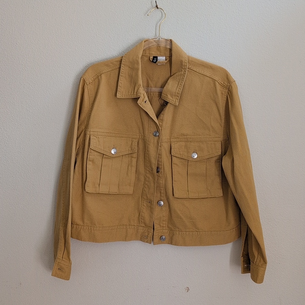 H&M Divided Mustard Denim Crop Jacket